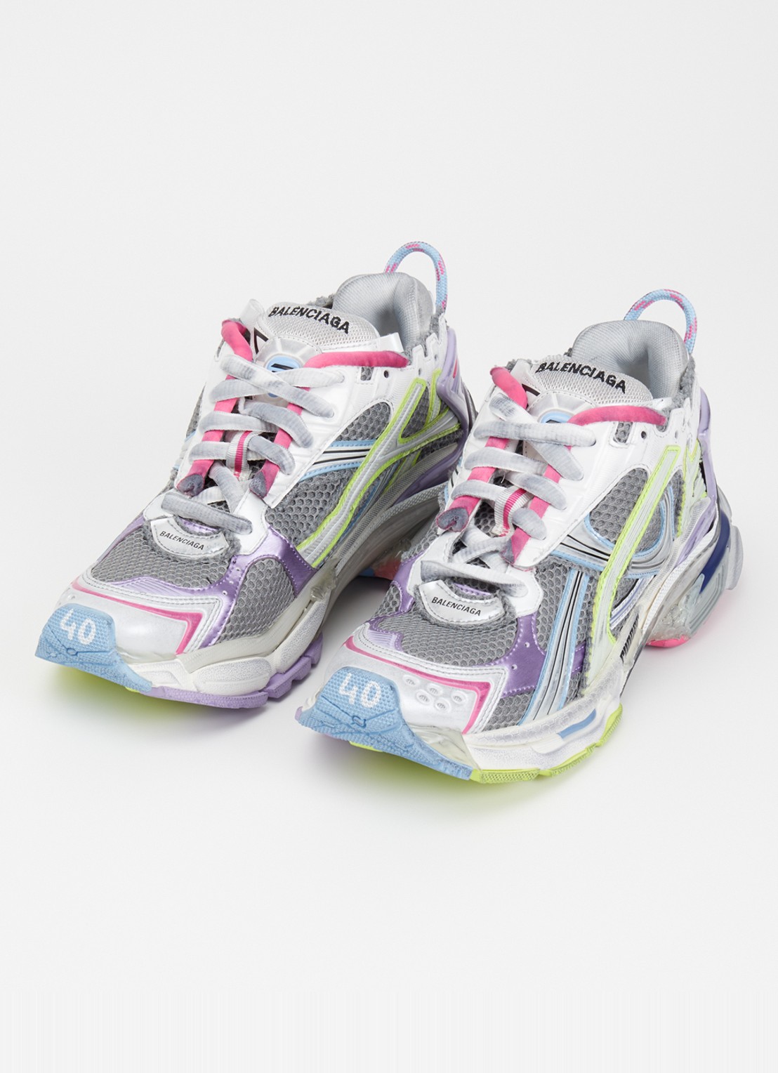 Balenciaga Sneaker met mesh details - detail 2 grijs