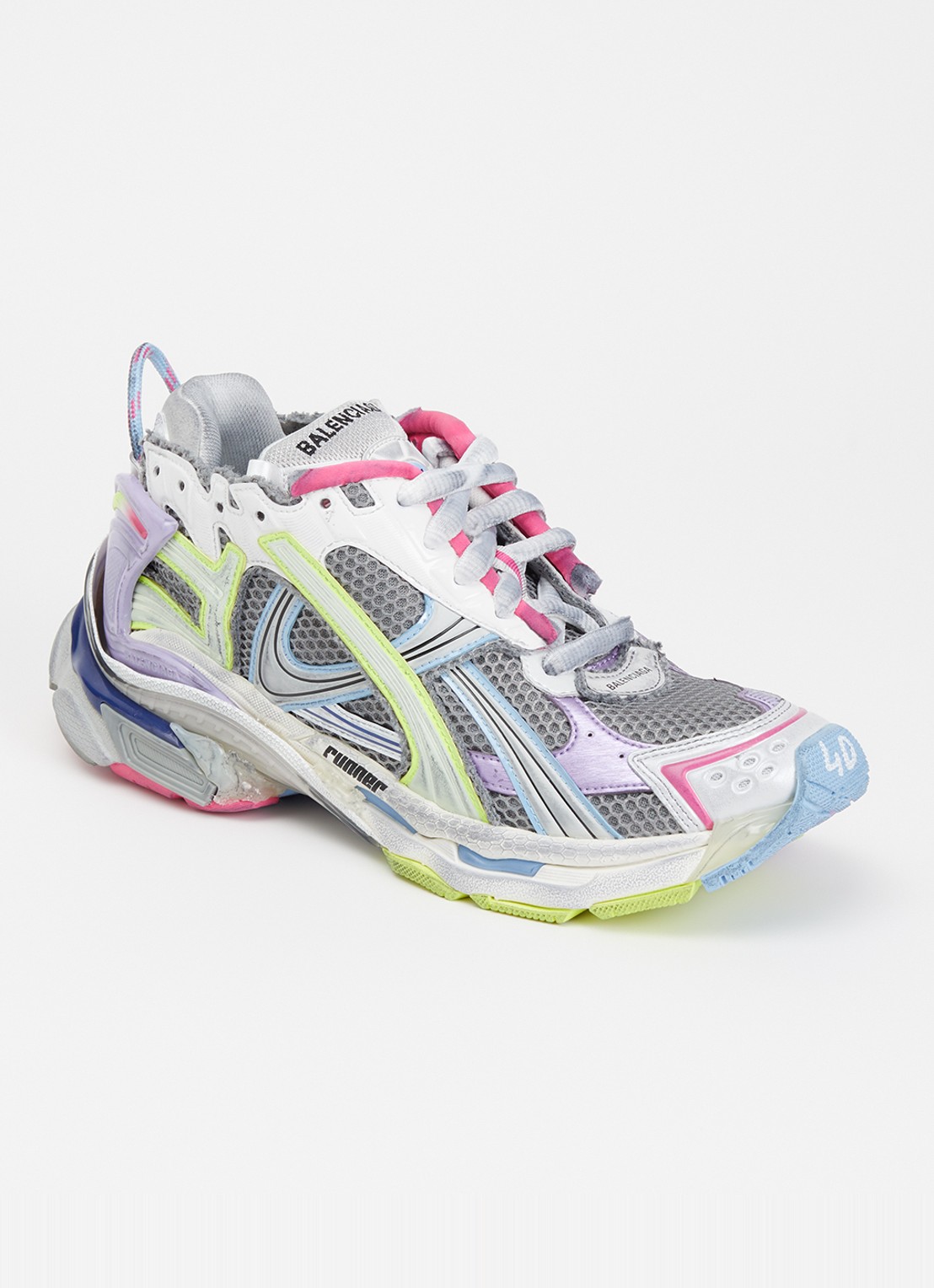 Balenciaga Sneaker met mesh details - voorkant 6 grijs