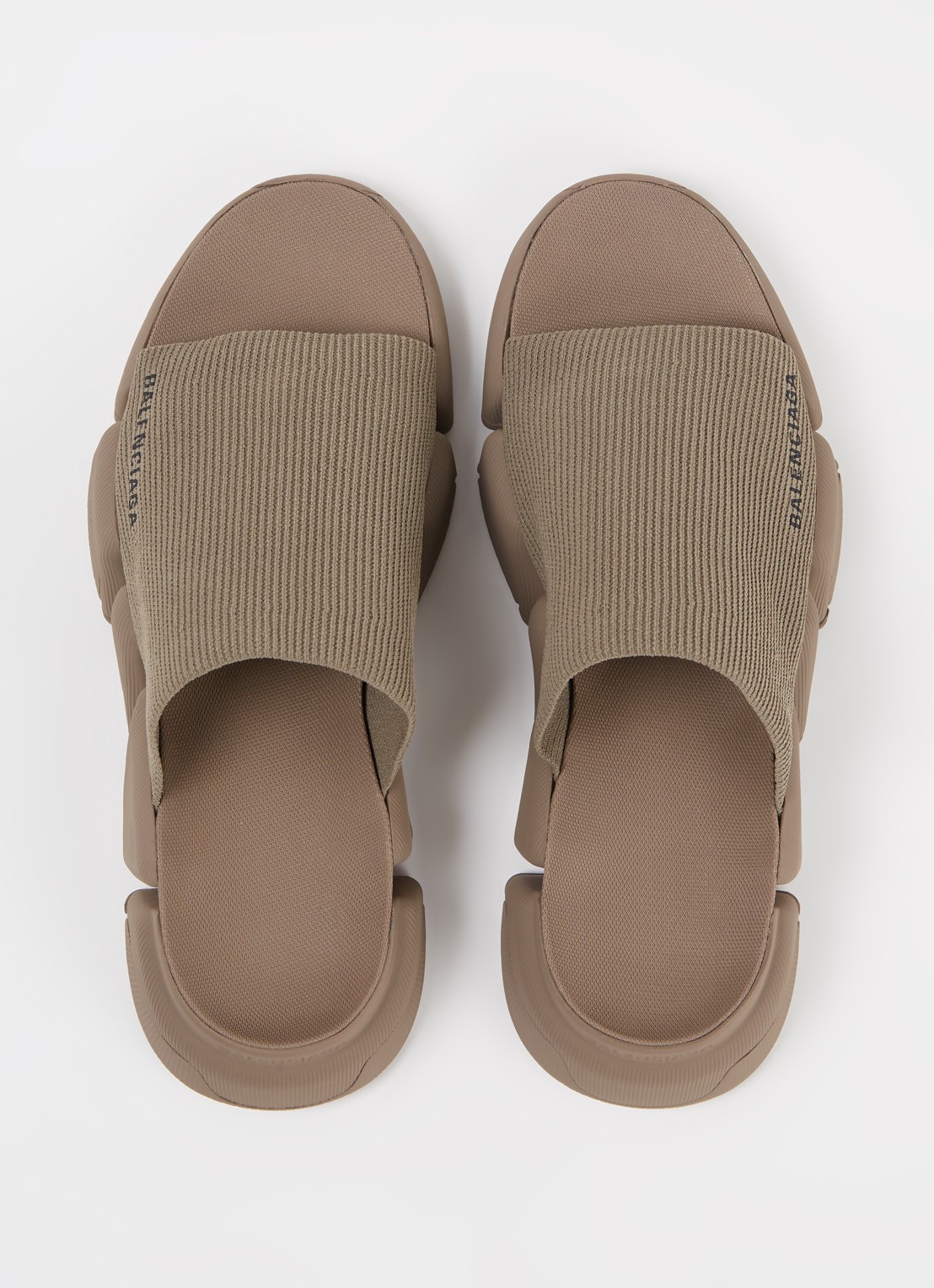 Balenciaga Speed 2.0 slipper met gebreid bovenwerk - detail 3 khaki
