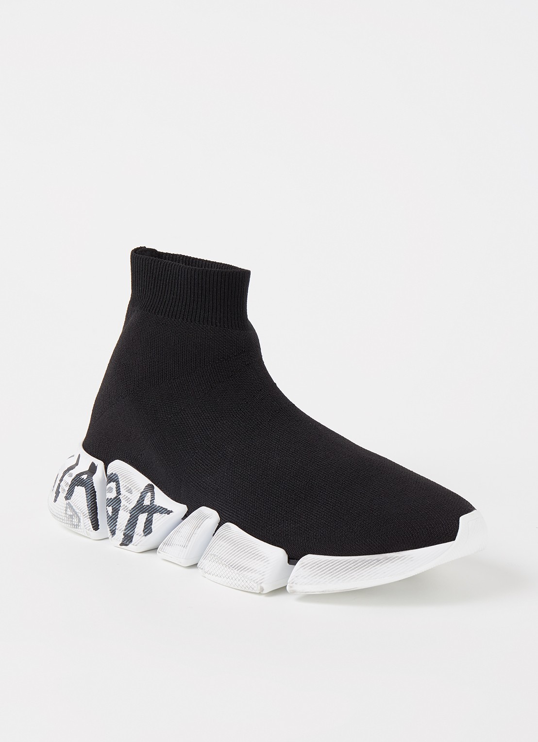 Balenciaga Speed 2.0 Trainer met gebreid bovenwerk - voorkant 6 zwart