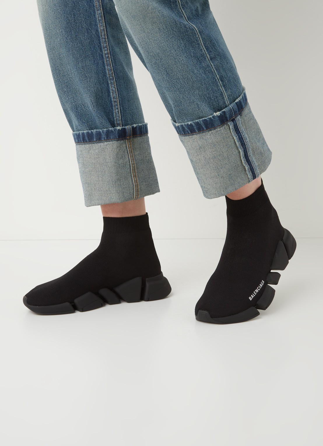 Balenciaga Speed 2.0 Trainer met logo - voorkant 2 zwart