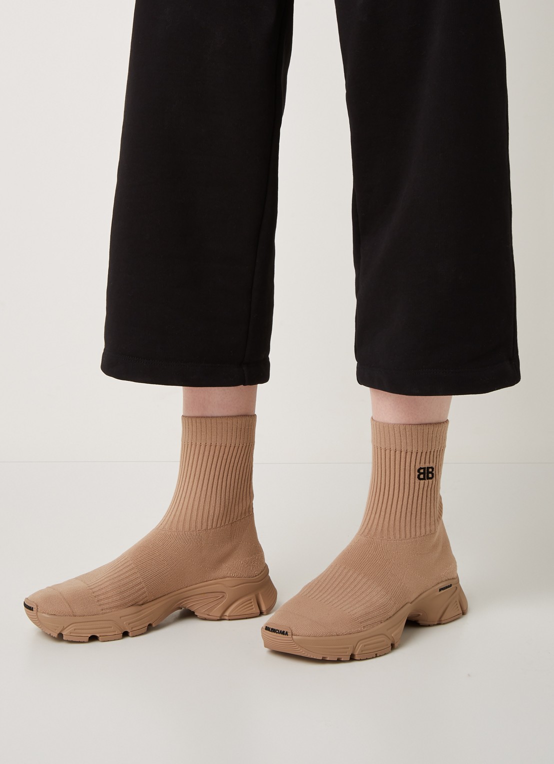 Balenciaga Speed 3.0 Trainer met gebreid bovenwerk - voorkant 6 beige