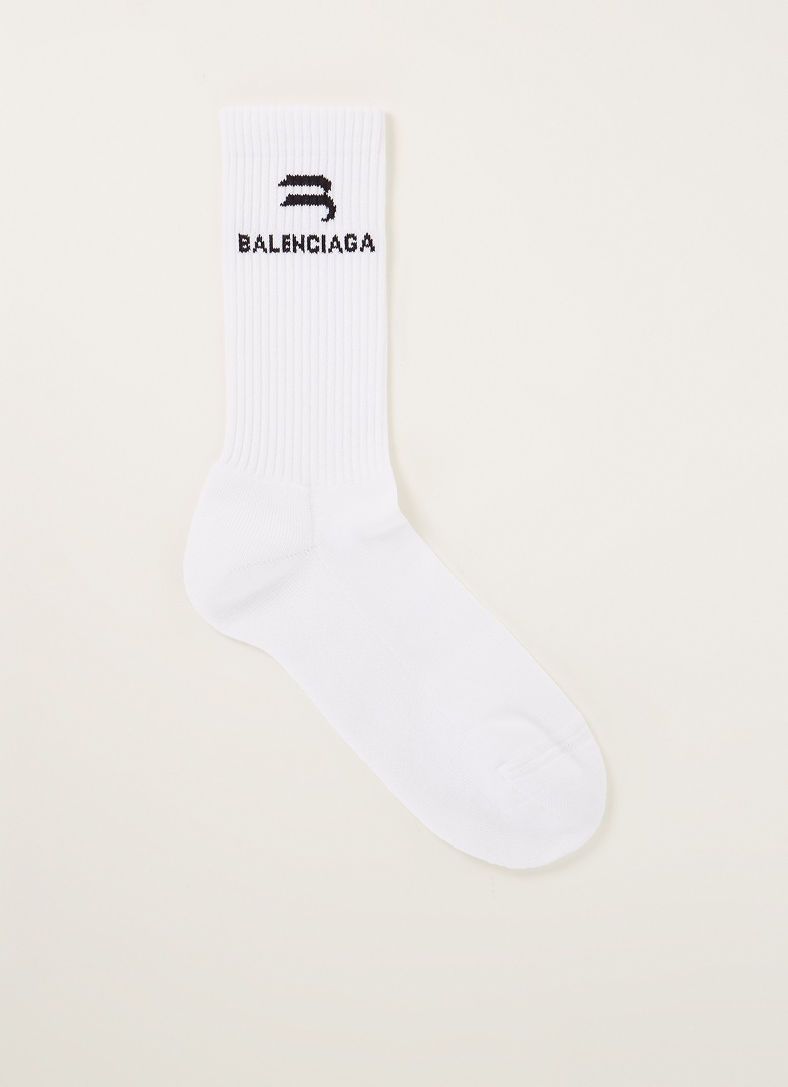 Balenciaga Sporty B sokken met logo - voorkant wit