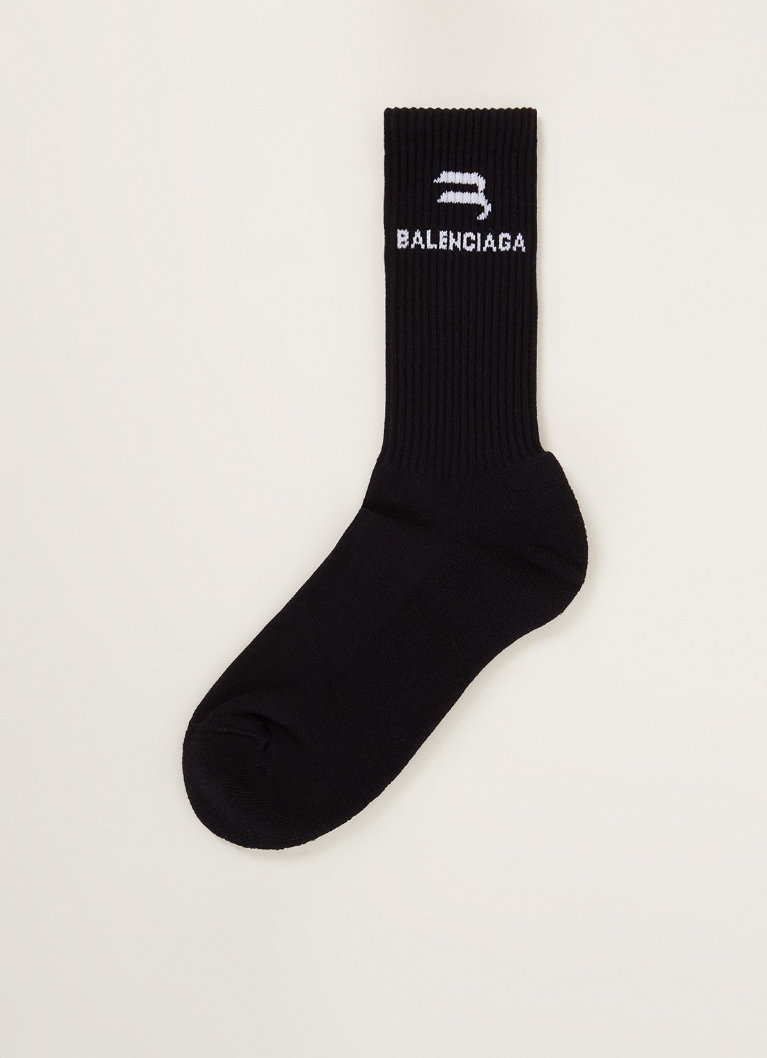 Balenciaga Sporty B sokken met logo - voorkant zwart