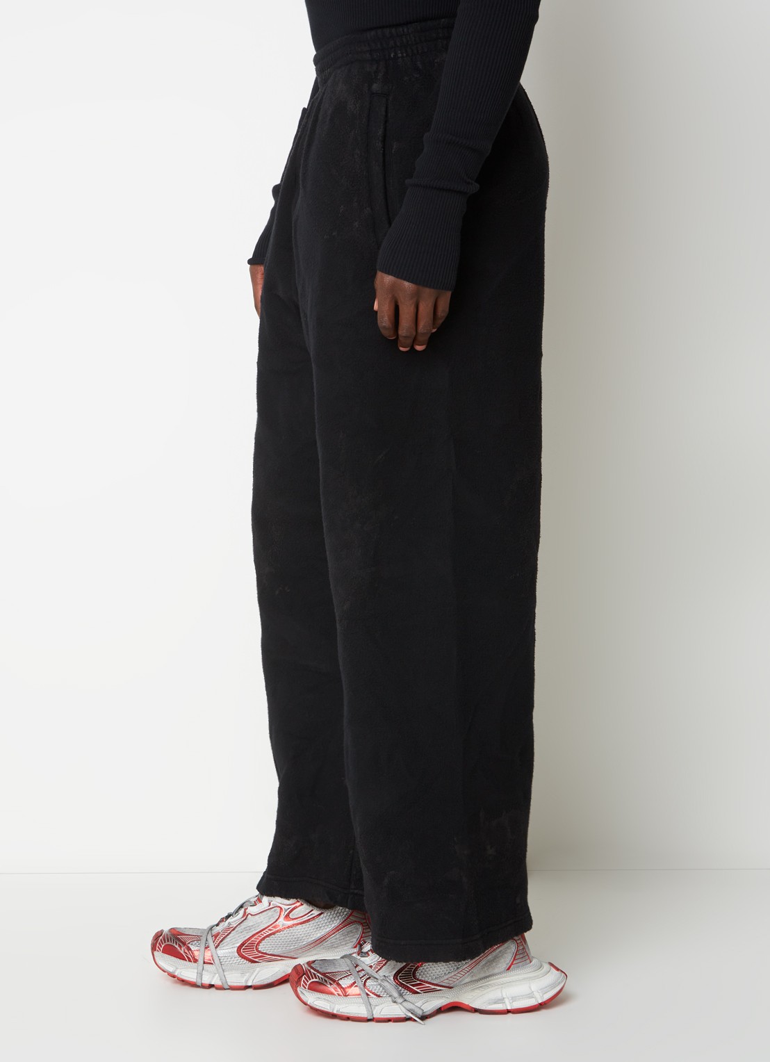 Balenciaga Straight leg joggingbroek met verwassen afwerking - detail 4 zwart