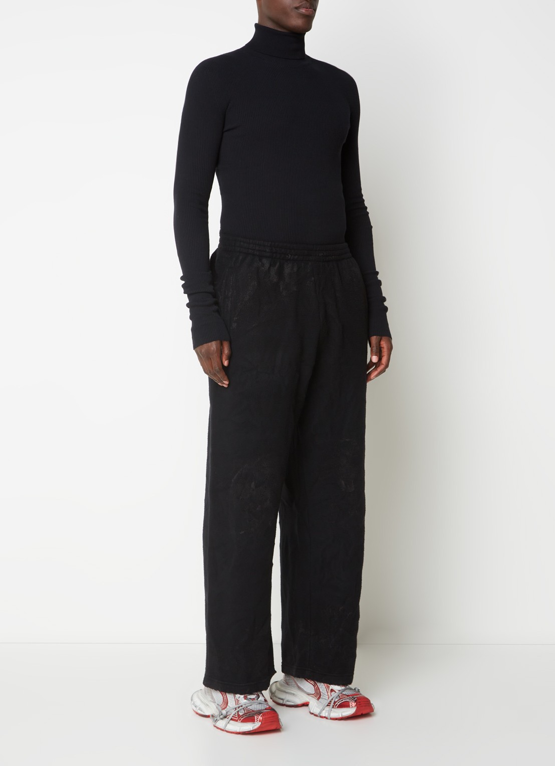 Balenciaga Straight leg joggingbroek met verwassen afwerking - voorkant 2 zwart