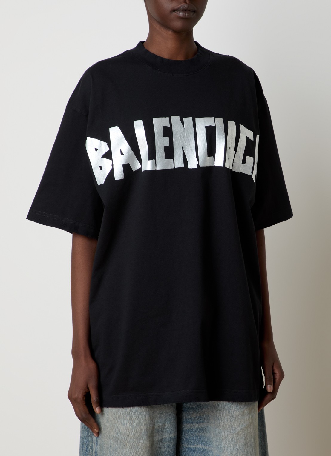 Balenciaga T-shirt met logo- en backprint - detail 5 zwart