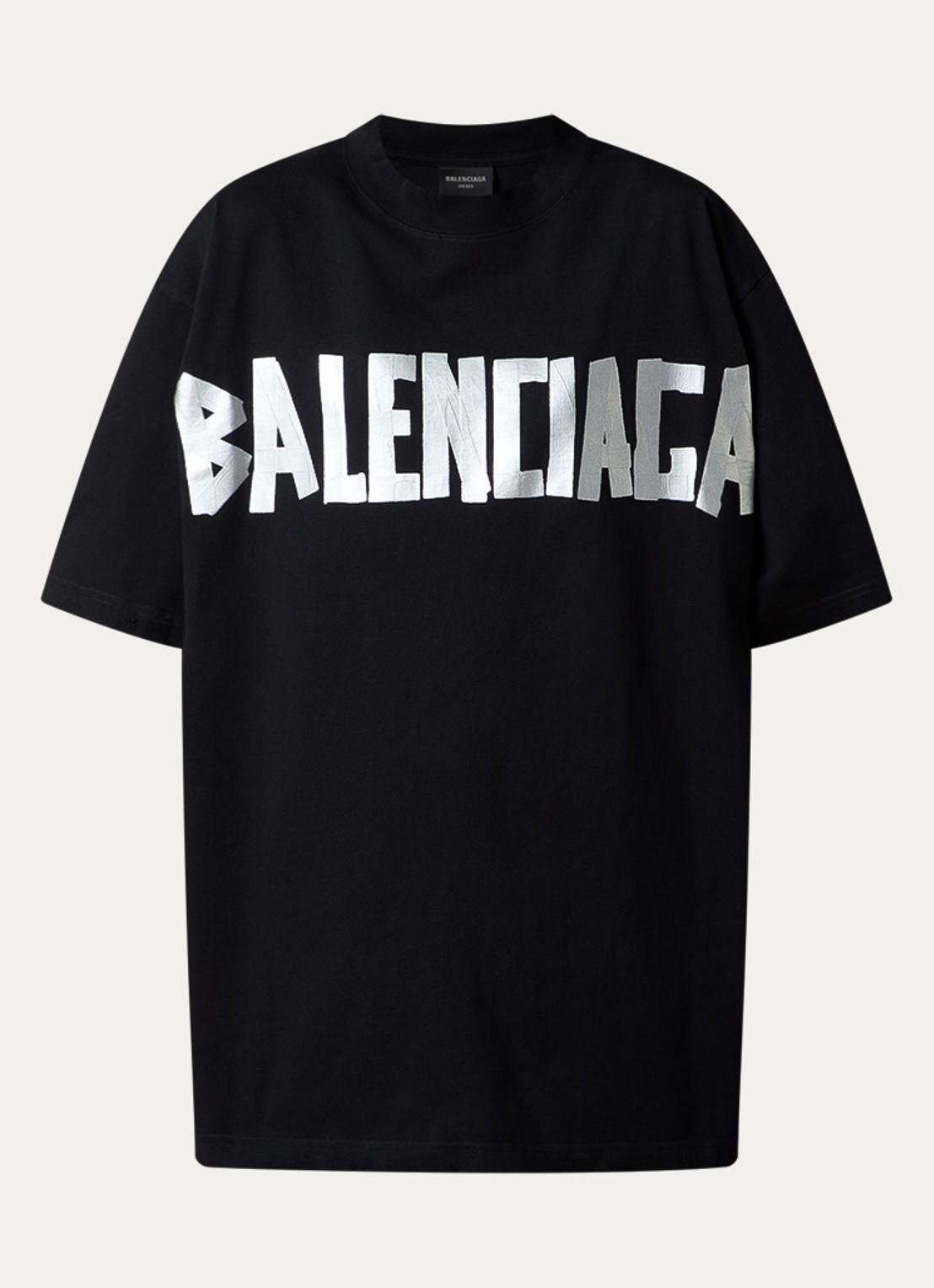 Balenciaga T-shirt met logo- en backprint - voorkant 2 zwart