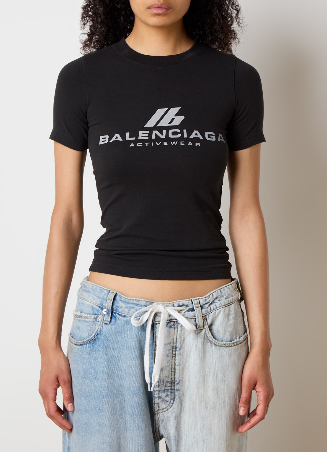 Balenciaga T-shirt met logoprint - detail zwart