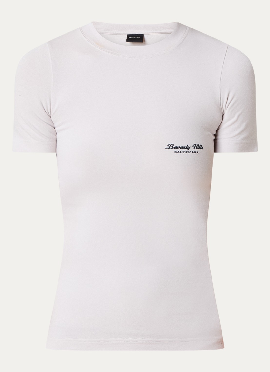 Balenciaga T-shirt met logoprint - voorkant lichtgrijs