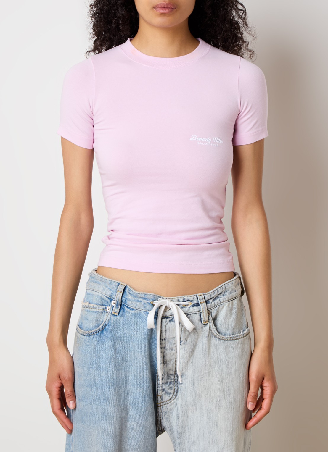 Balenciaga T-shirt met logoprint - detail 4 roze