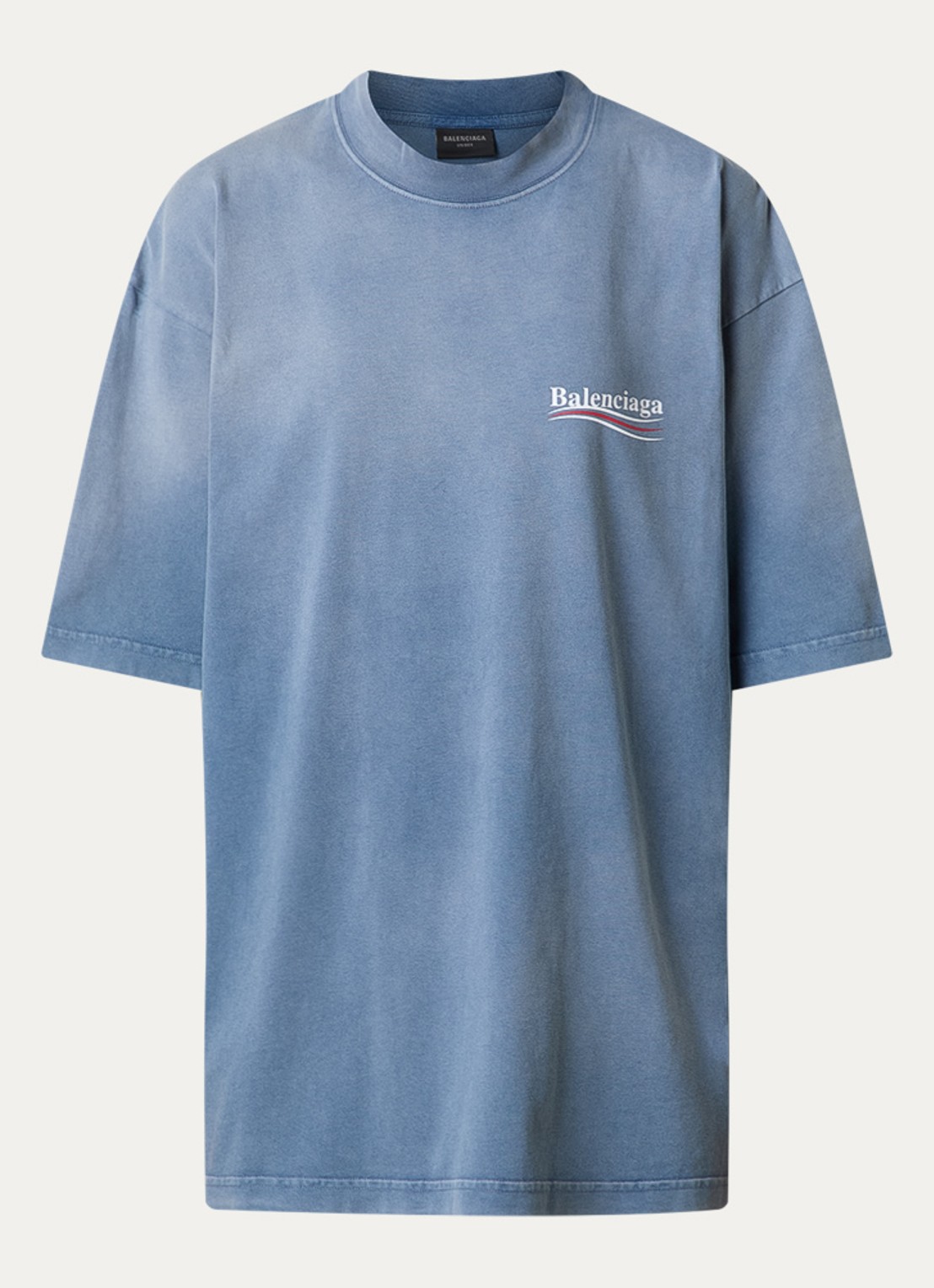 Balenciaga T-shirt met logoprint - voorkant 3 blauw