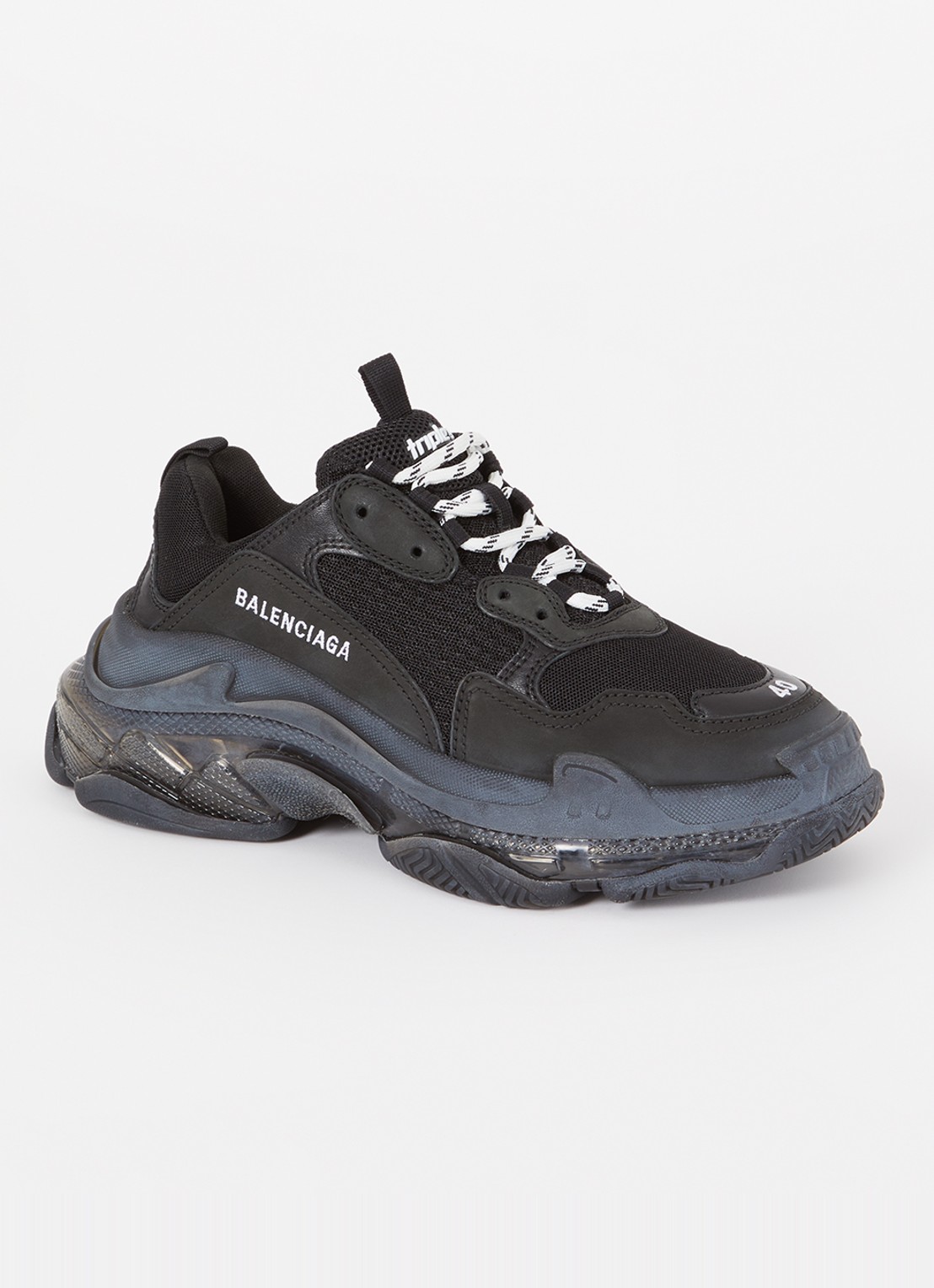 Balenciaga Triple S Clear sneaker met mesh details - voorkant 6 zwart