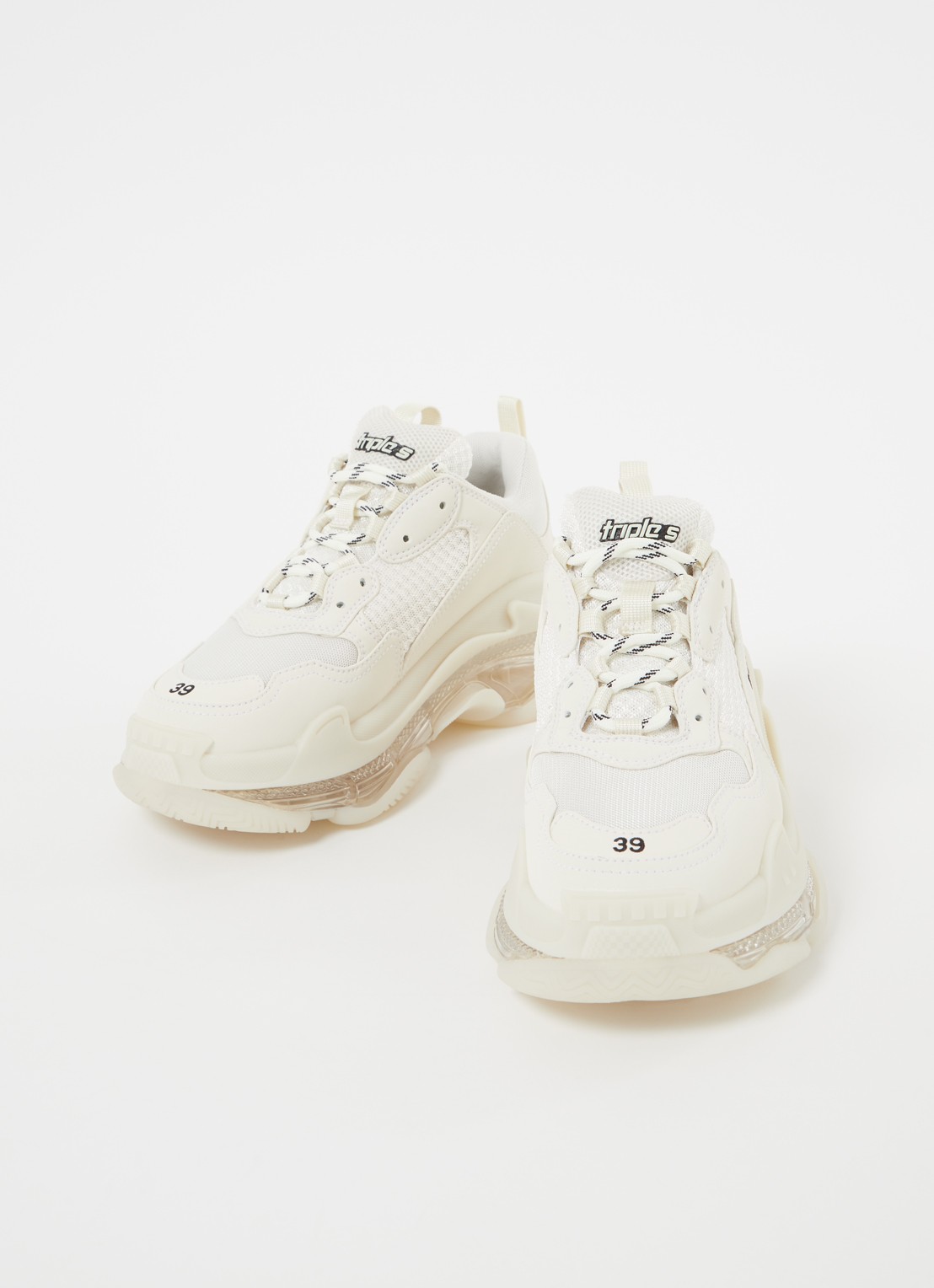 Balenciaga Triple S sneaker met mesh details - detail 3 creme