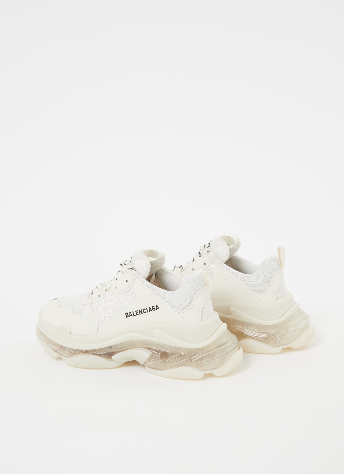Balenciaga Triple S sneaker met mesh details - detail 4 creme