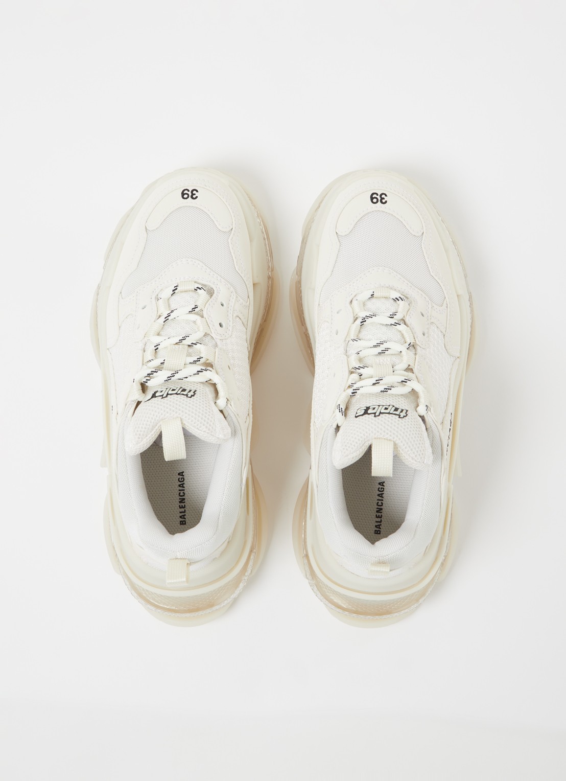 Balenciaga Triple S sneaker met mesh details - detail 5 creme