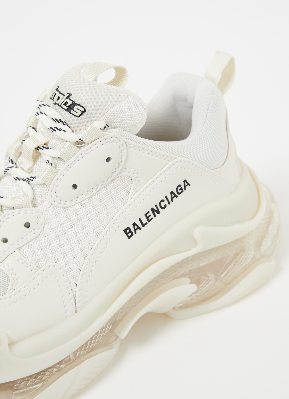 Balenciaga Triple S sneaker met mesh details - detail 6 creme