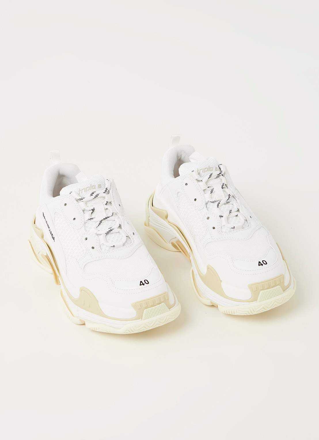 Balenciaga Triple S sneaker met mesh details - detail 4 wit