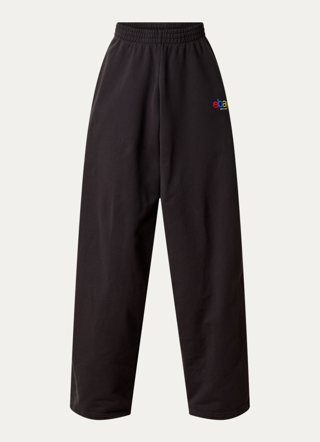 Balenciaga Wide fit joggingbroek met logo en steekzakken - voorkant zwart