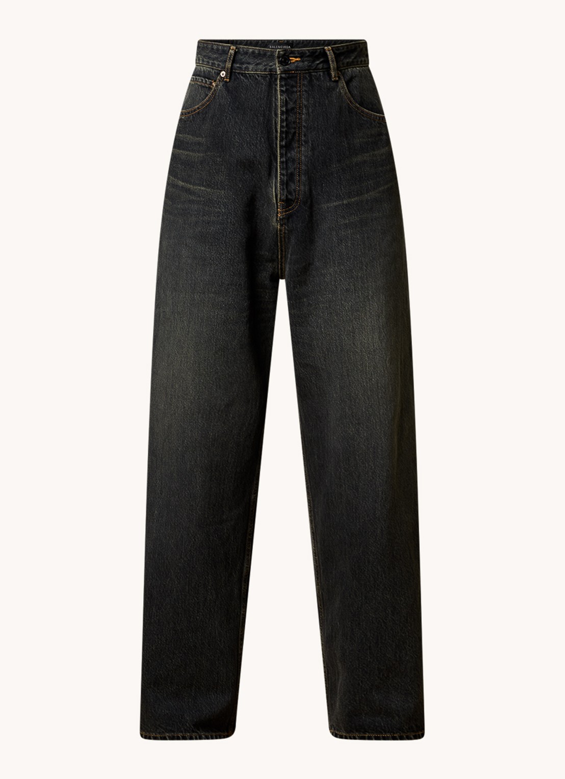 Balenciaga Wide leg jeans met donkere wassing - voorkant 5 indigo