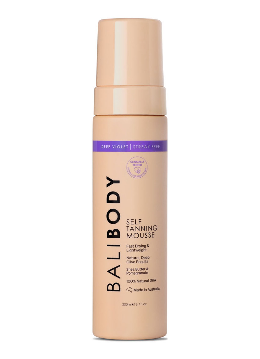 Bali Body Deep Violet Self Tanning Mouse - zelfbruiner - voorkant 7 deep violet