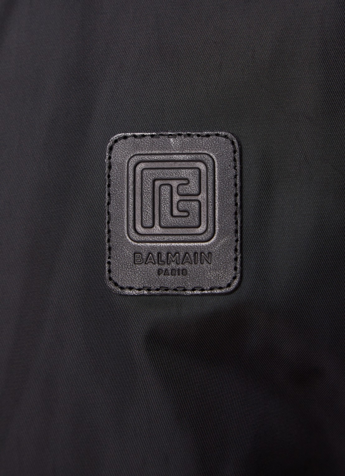Balmain Bomberjack met logo- en backprint - detail 5 zwart