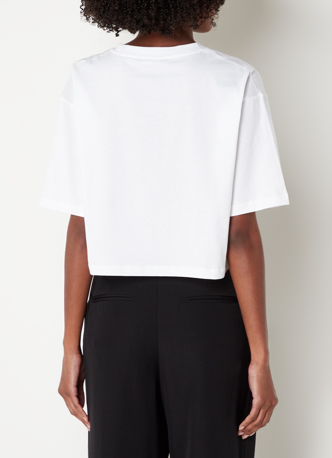 Balmain Crop top met logoprint - achterkant wit