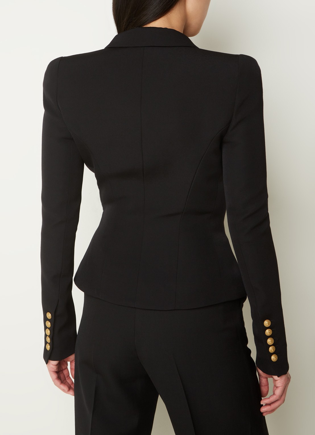 Balmain Double-breasted blazer van scheerwol - achterkant 5 zwart