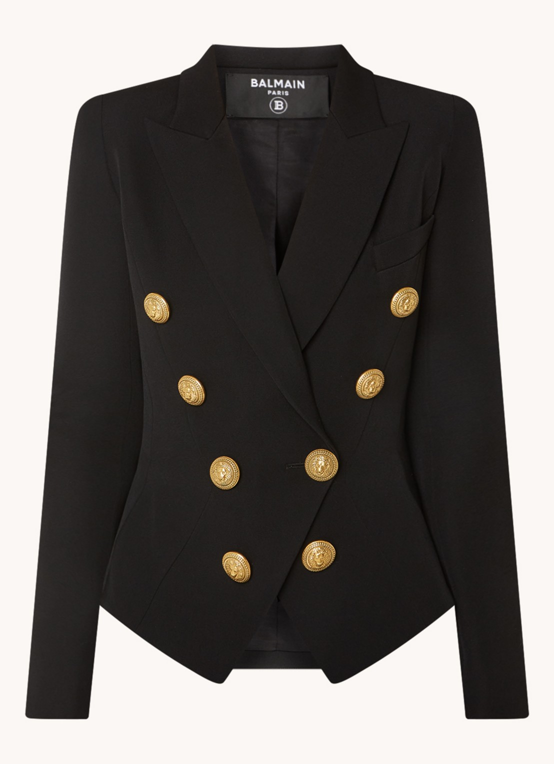 Balmain Double-breasted blazer van scheerwol - voorkant zwart