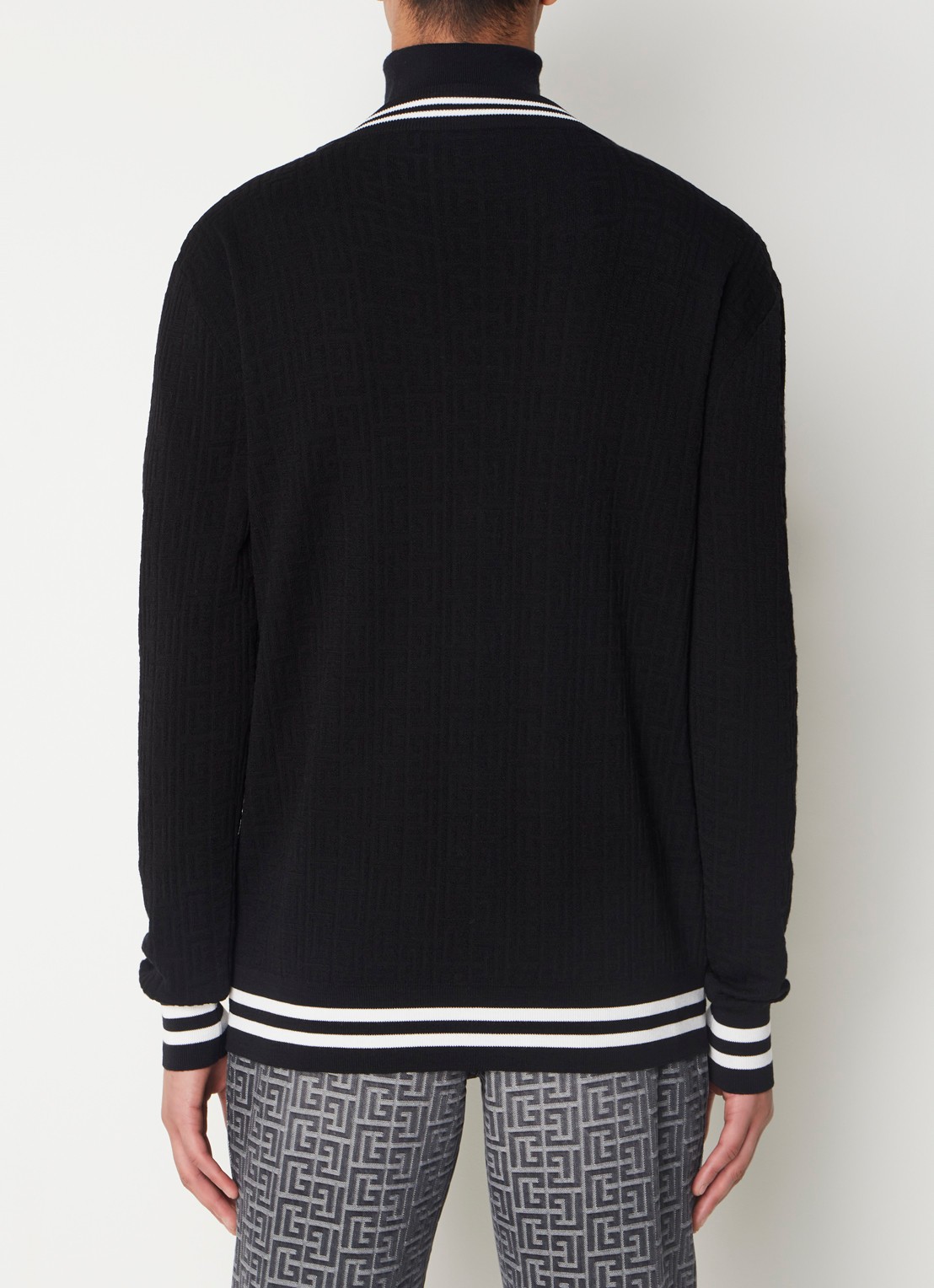 Balmain Fijngebreid vest in wolblend  - achterkant zwart