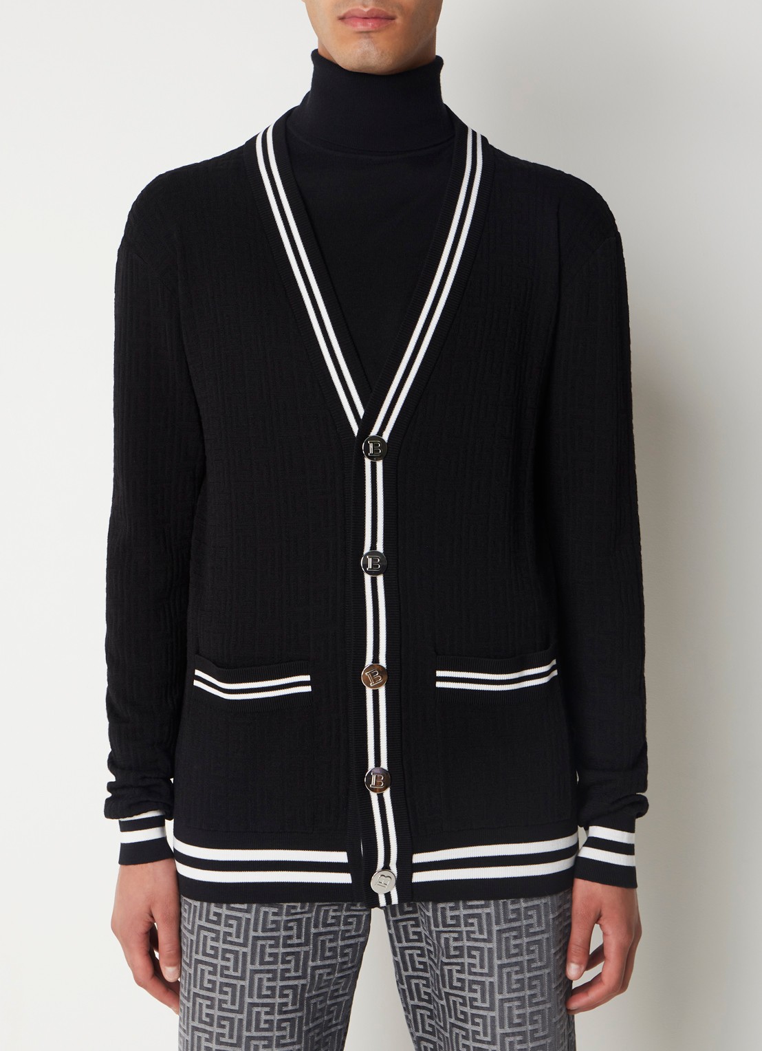 Balmain Fijngebreid vest in wolblend  - detail 4 zwart