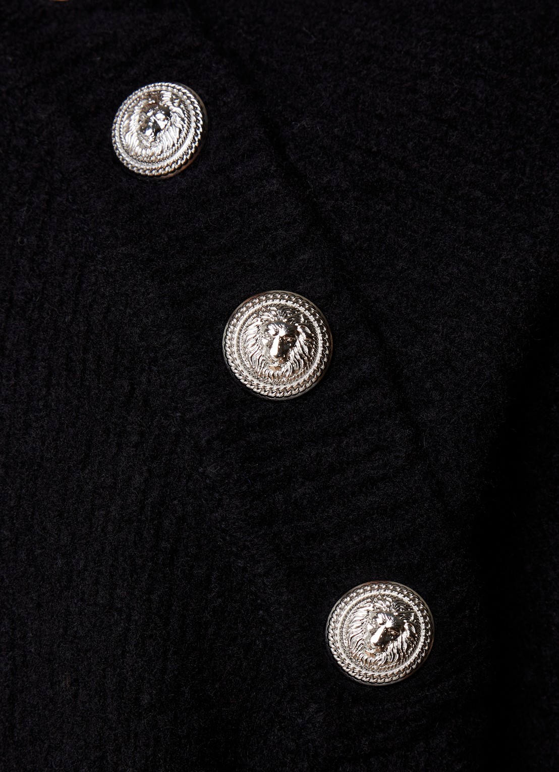 Balmain Grofgebreid pullover in kasjmierblend met sierknopen - detail 5 zwart