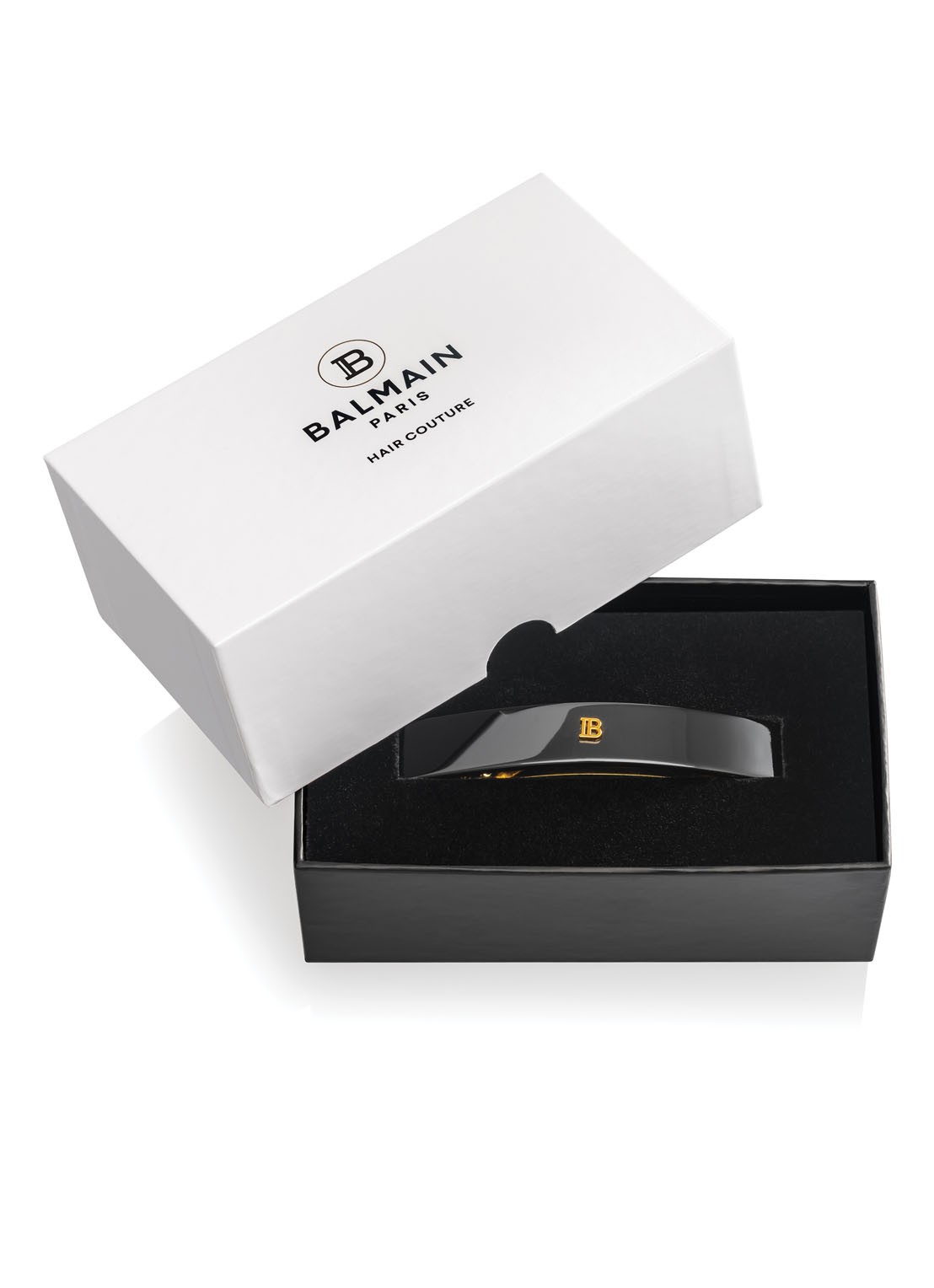 Balmain Hair Cellulose Acetate haarclip medium  - voorkant 2 zwart