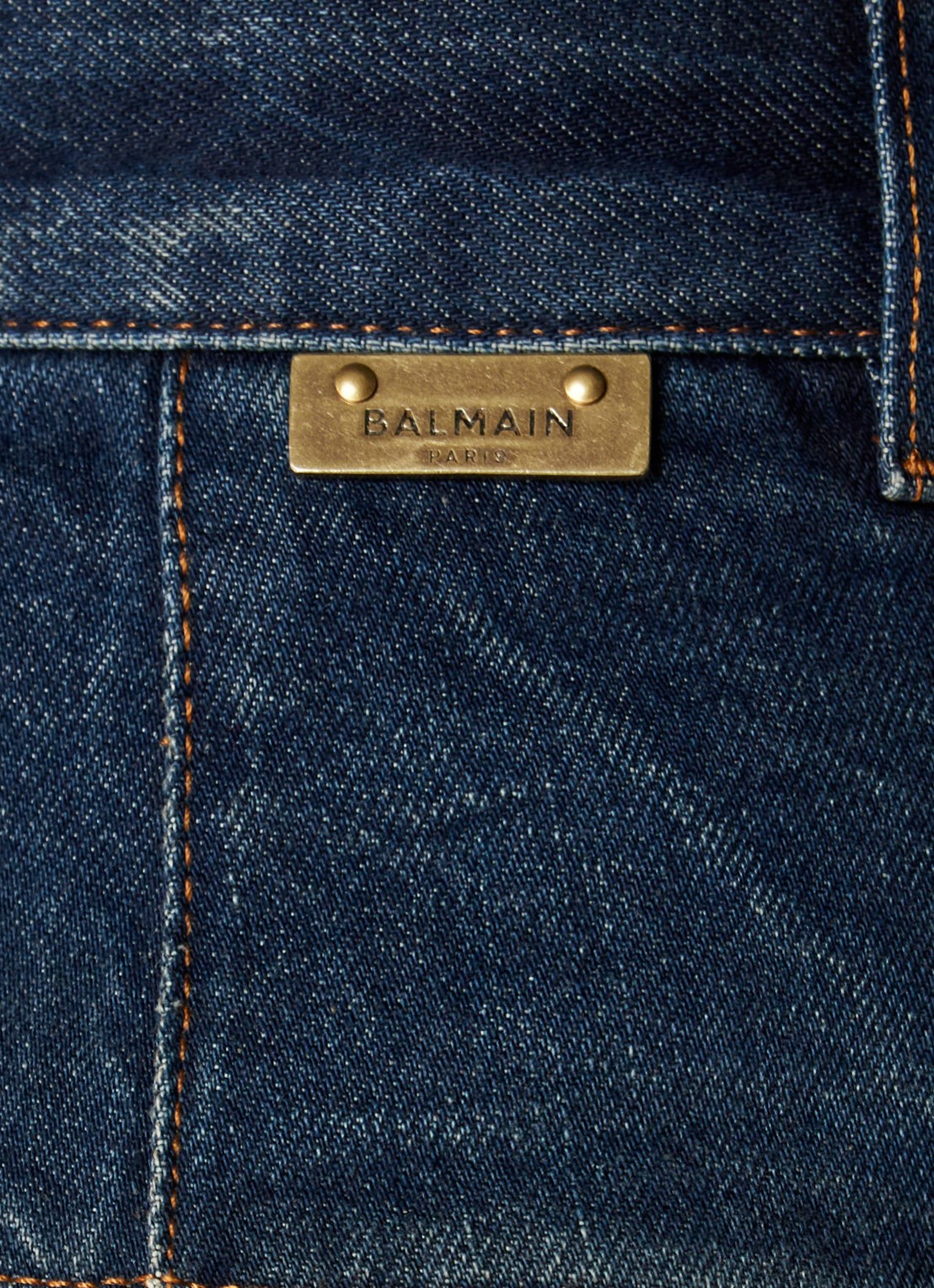 Balmain High waist flared jeans met donkere wassing - detail 6 indigo