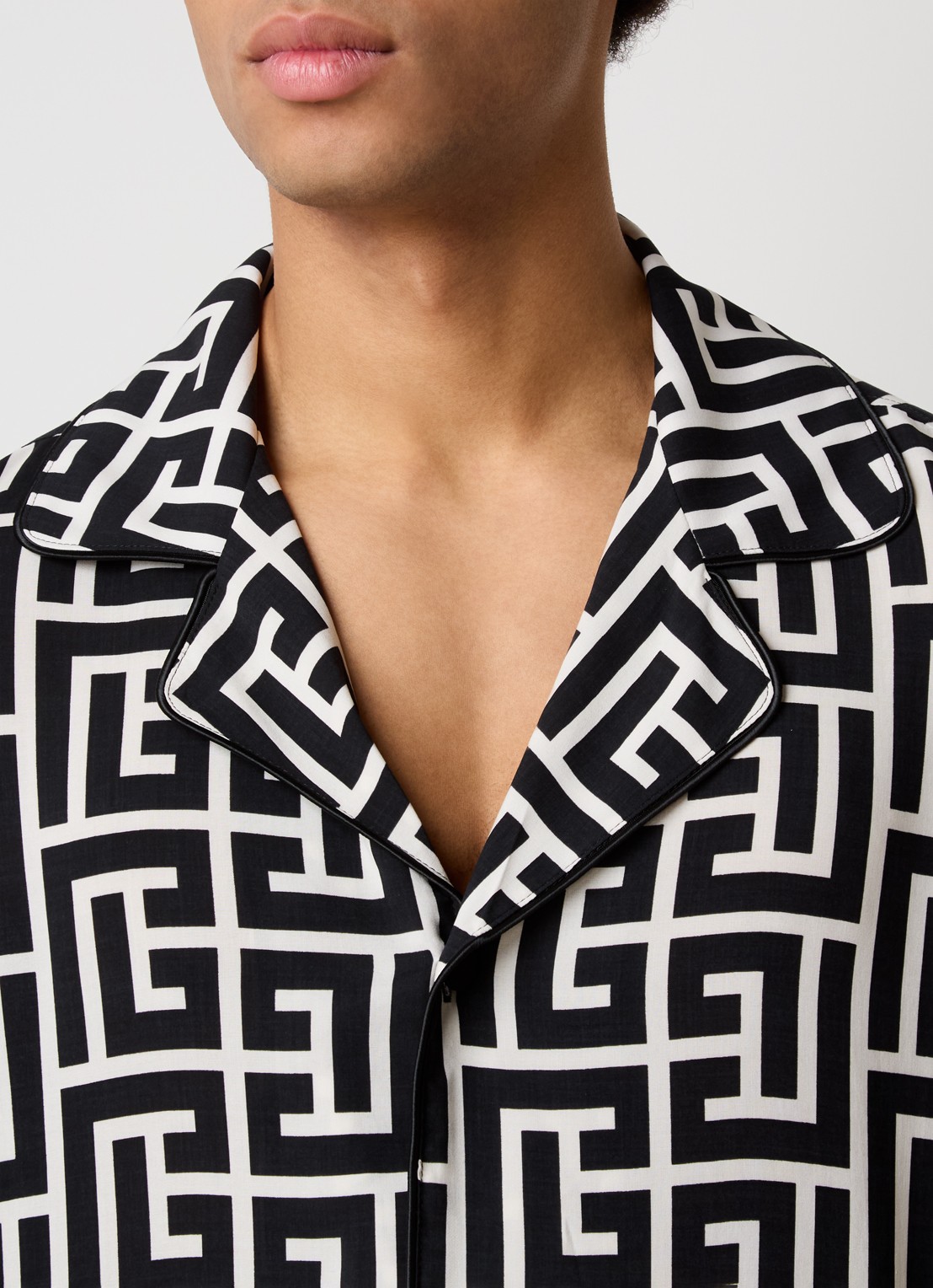 Balmain Overhemd met logoprint - detail 2 zwart