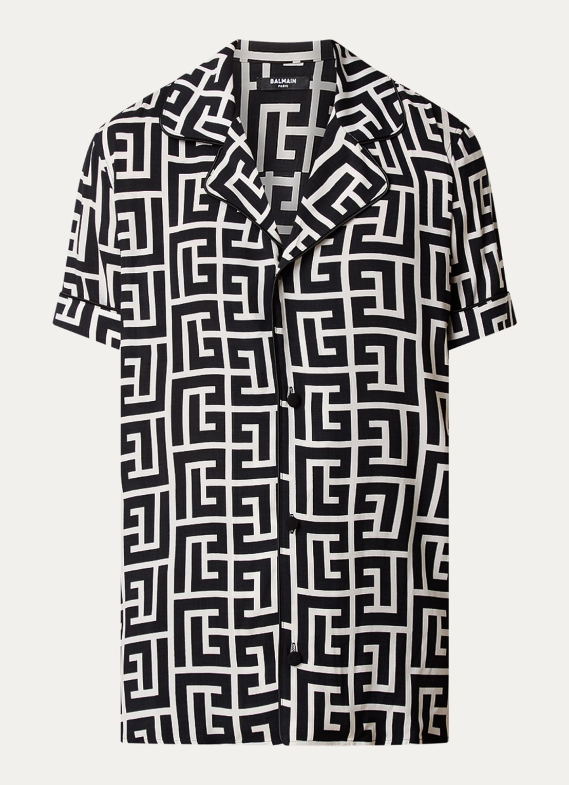 Balmain Overhemd met logoprint - voorkant 3 zwart