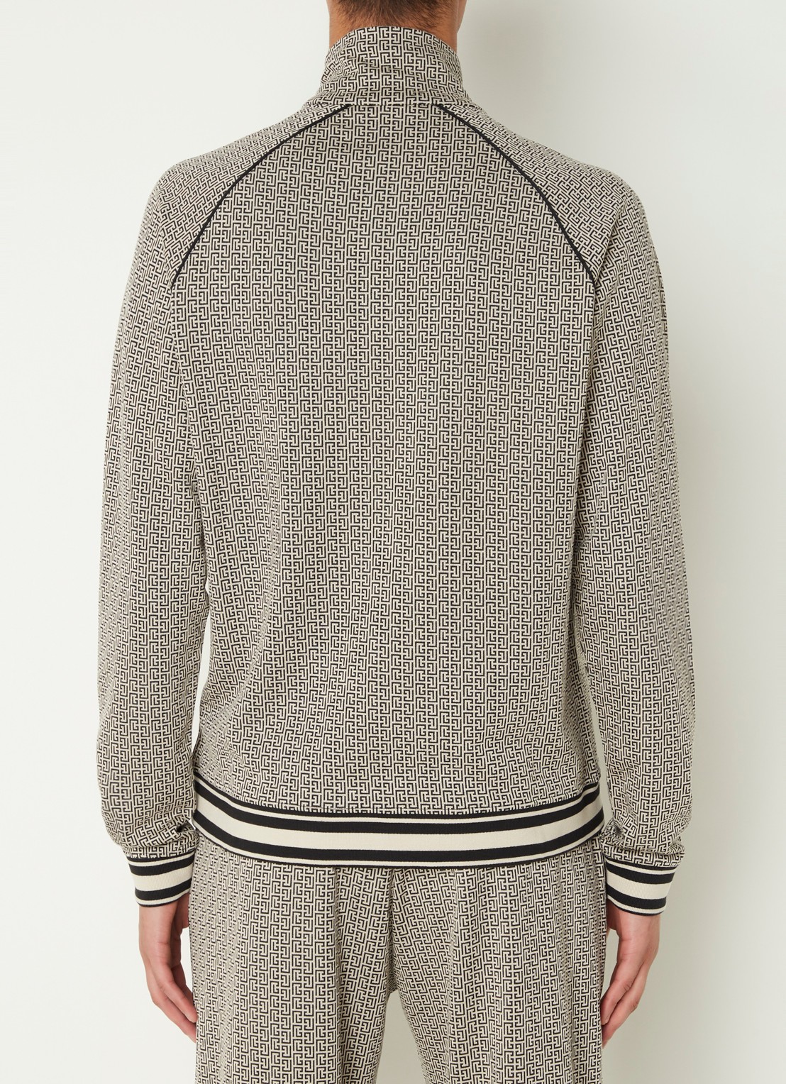 Balmain Sweatvest met logoprint - achterkant donkerbeige