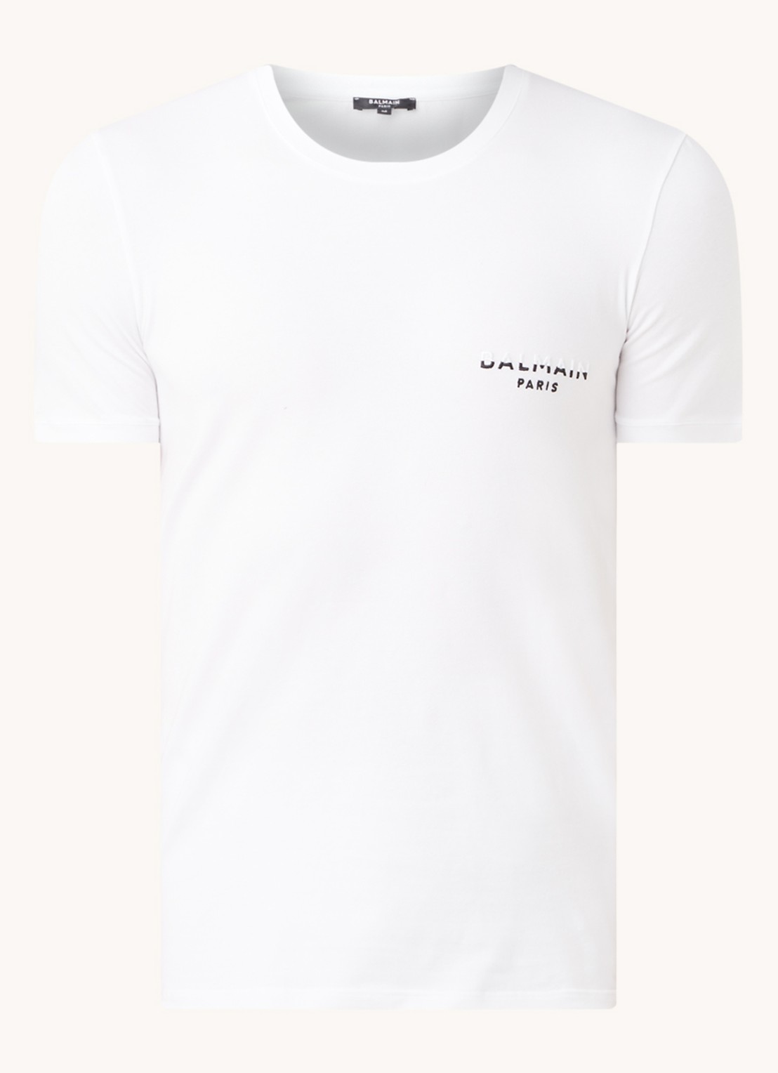 Balmain T-shirt met logoborduring - voorkant 3 wit