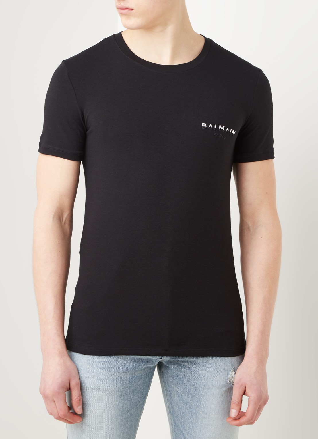 Balmain T-shirt met logoborduring - detail 2 zwart