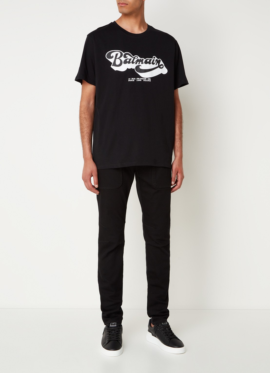 Balmain T-shirt met logoprint  - voorkant 2 zwart