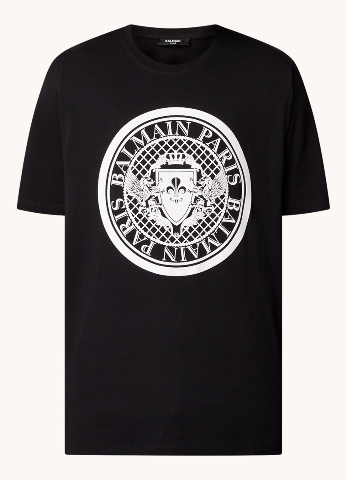 Balmain T-shirt met logoprint - voorkant 4 zwart