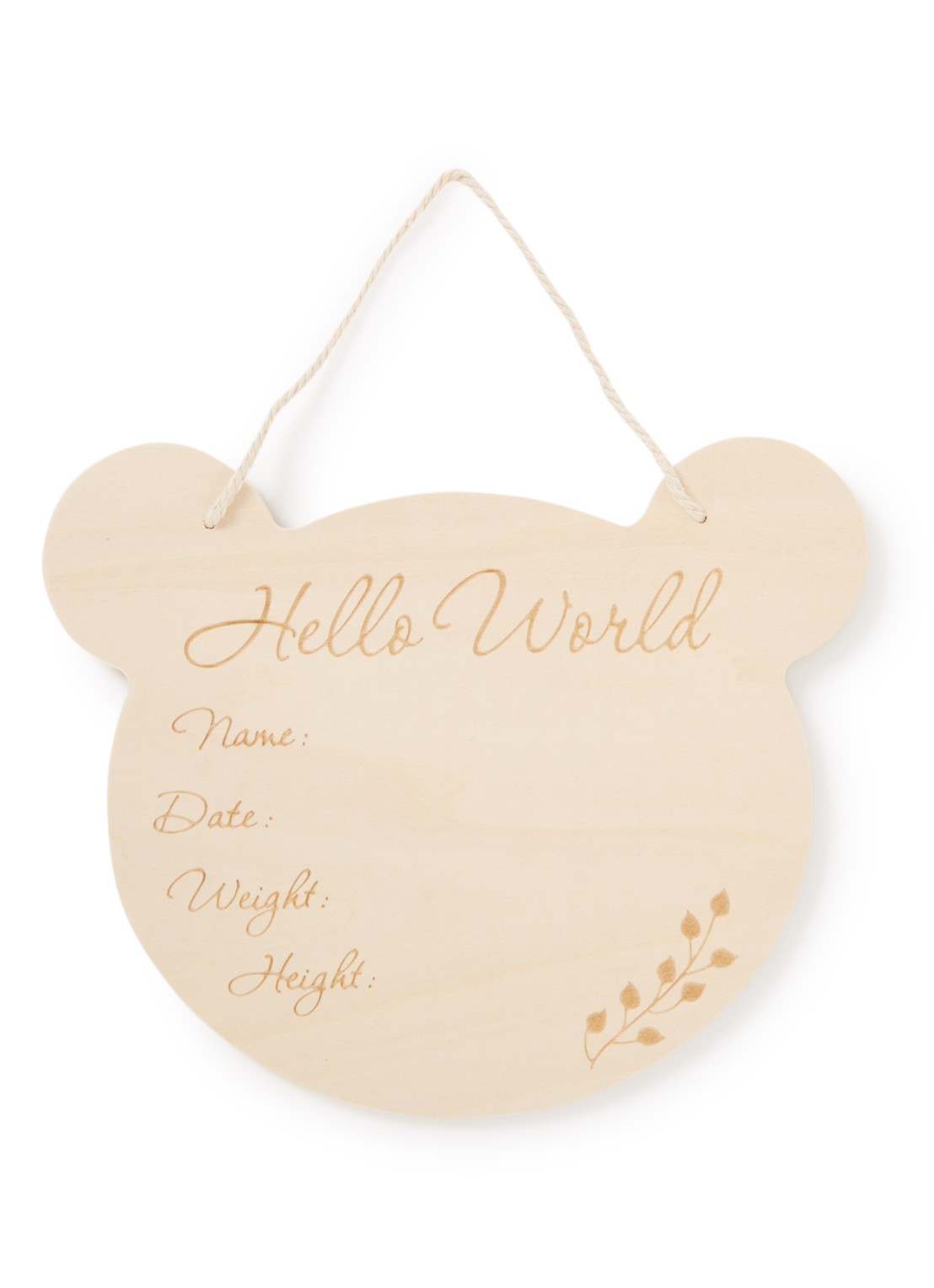 BamBam Beer wandhanger van hout - voorkant donkerbeige