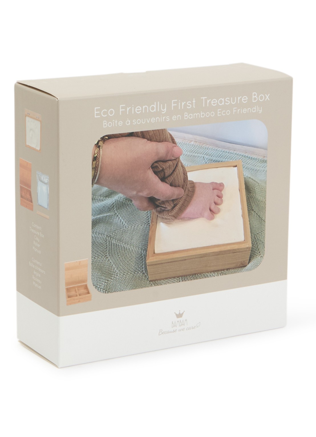 BamBam Friendly First Treasure opbergdoos 15 x 15 cm  - voorkant lichtbruin