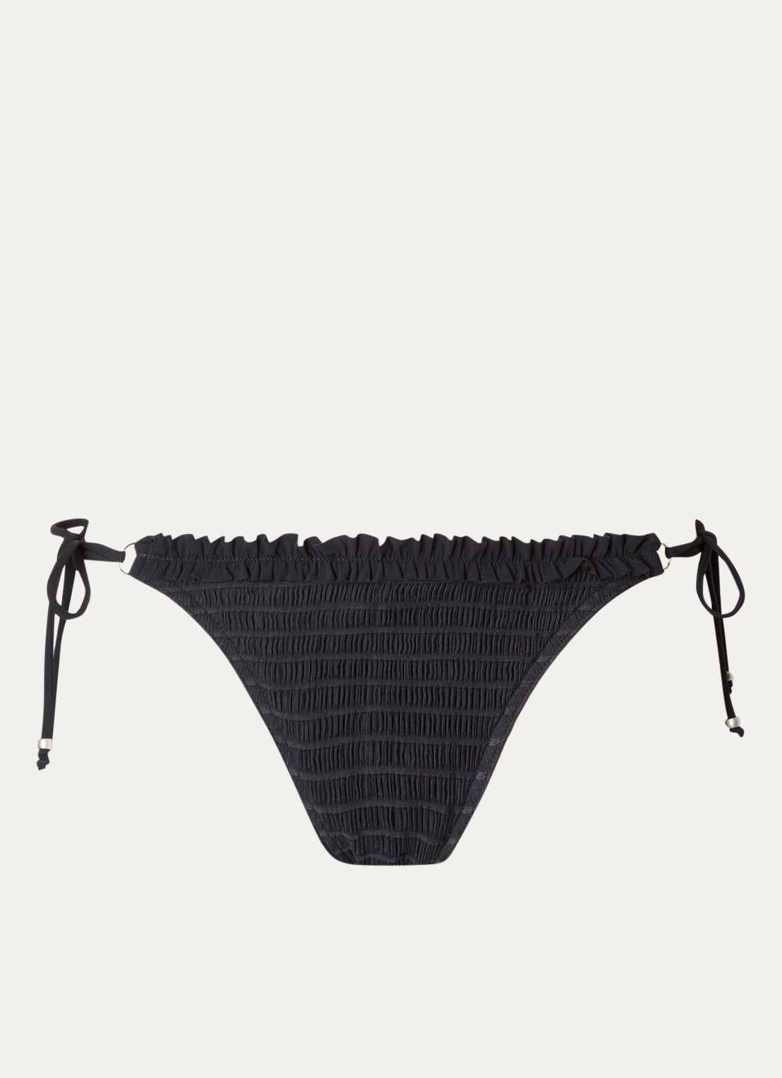 Banana Moon Aena Seafrills bikinislip met structuur - voorkant zwart