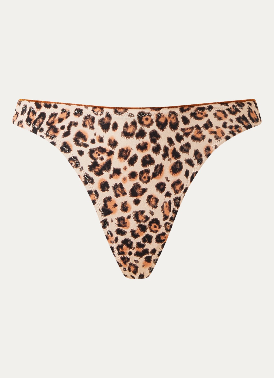 Banana Moon Aira Savari string bikinislip met panterprint - voorkant beige