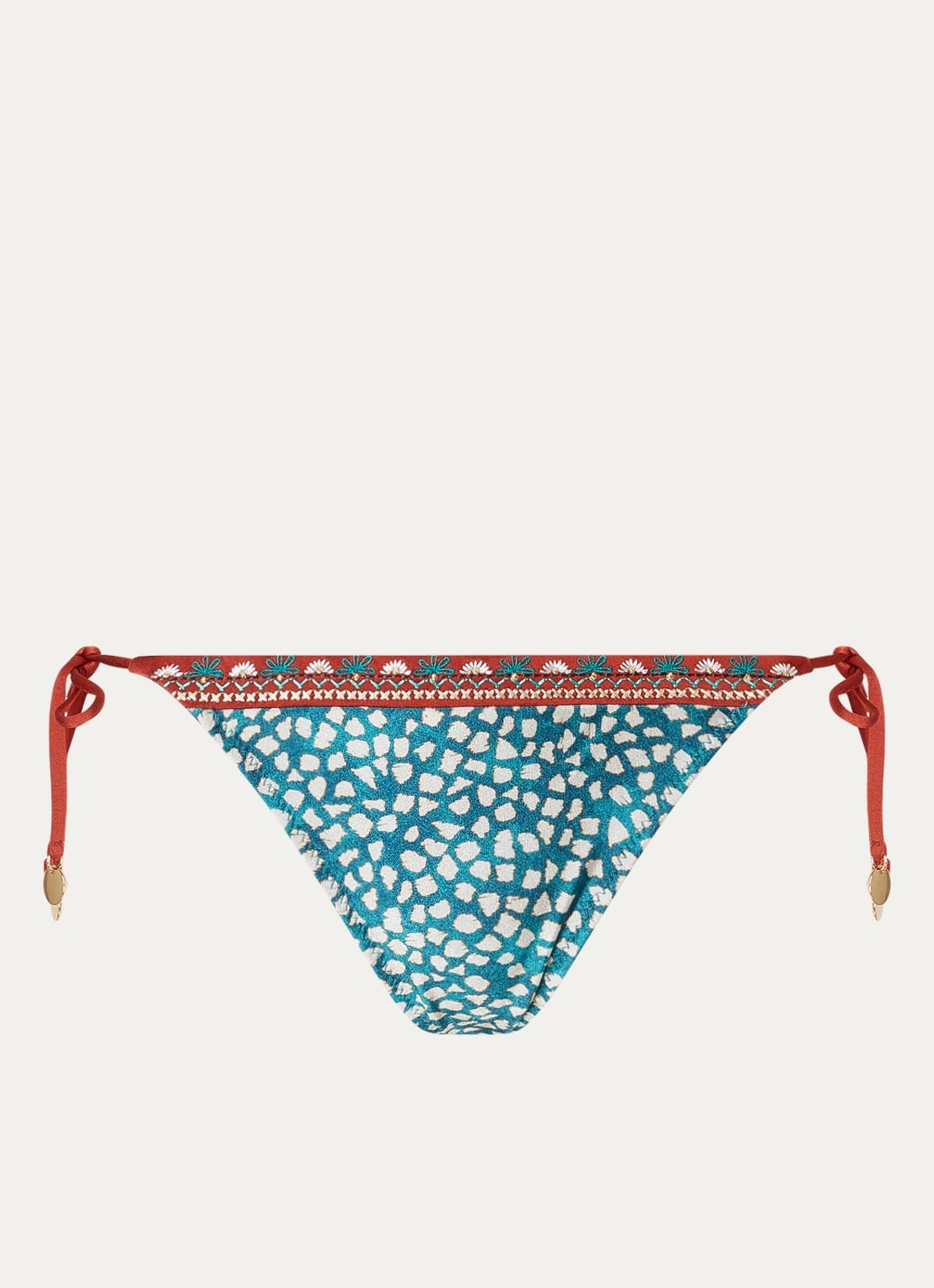 Banana Moon Blika Mymba brazilian bikinislip met borduring en print - voorkant 4 groen