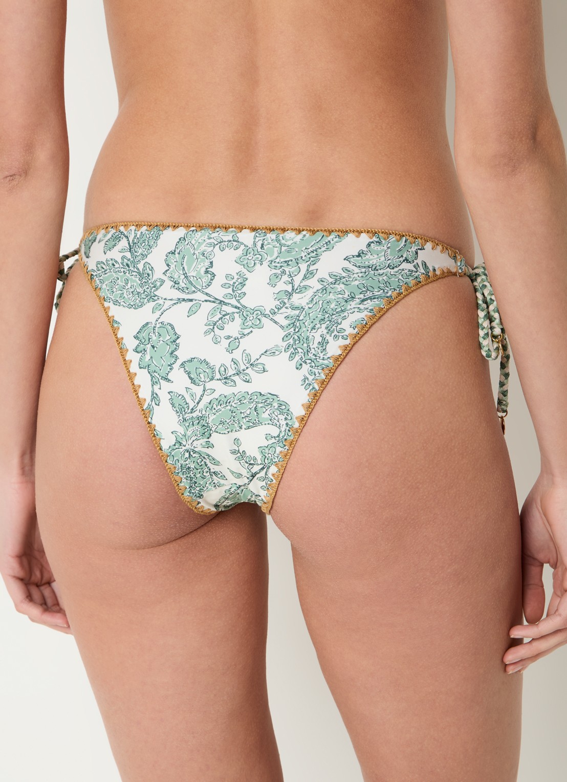 Banana Moon Blika Nassima bikinislip met geknoopt detail - achterkant groen