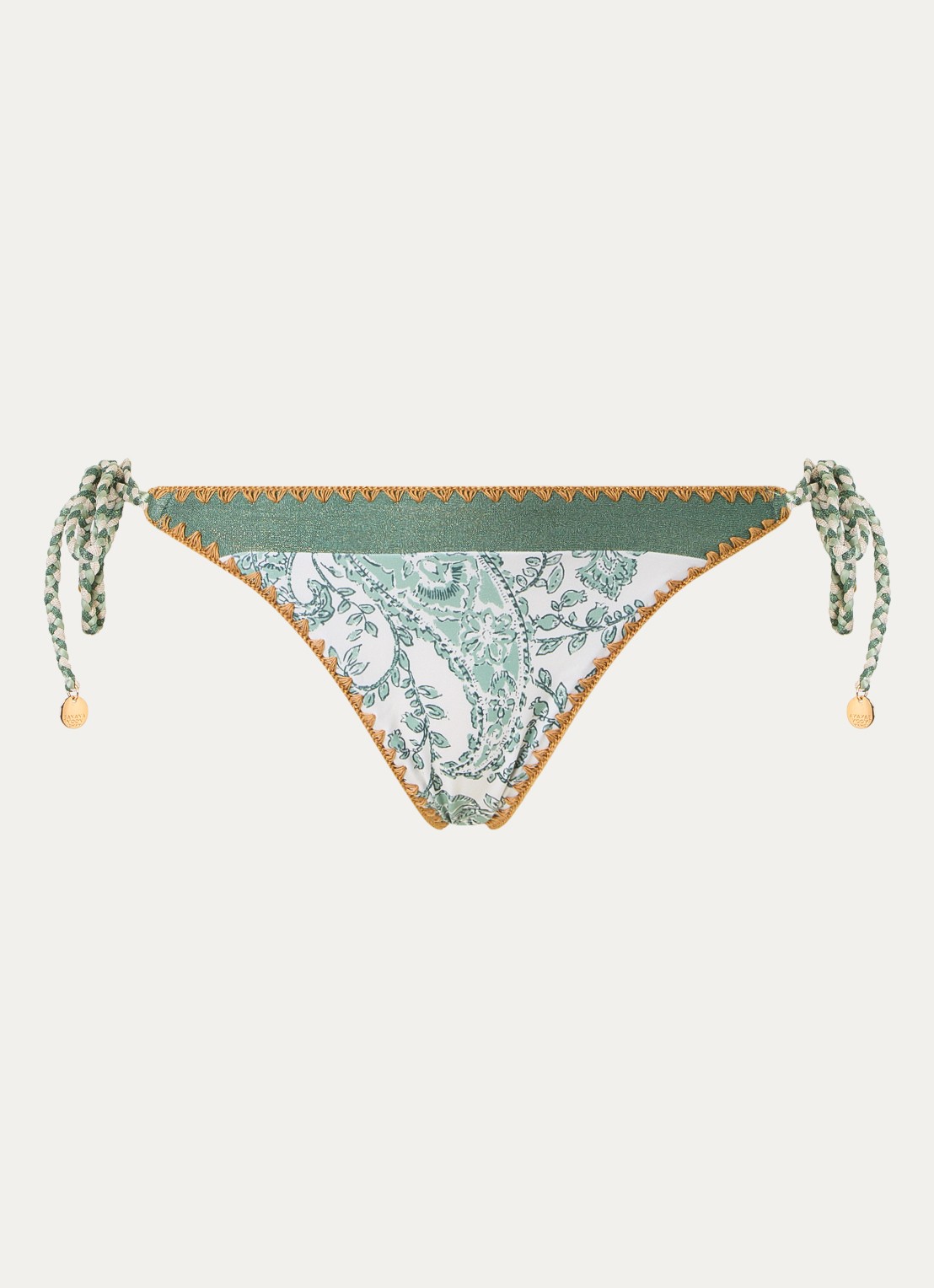 Banana Moon Blika Nassima bikinislip met geknoopt detail - voorkant 2 groen