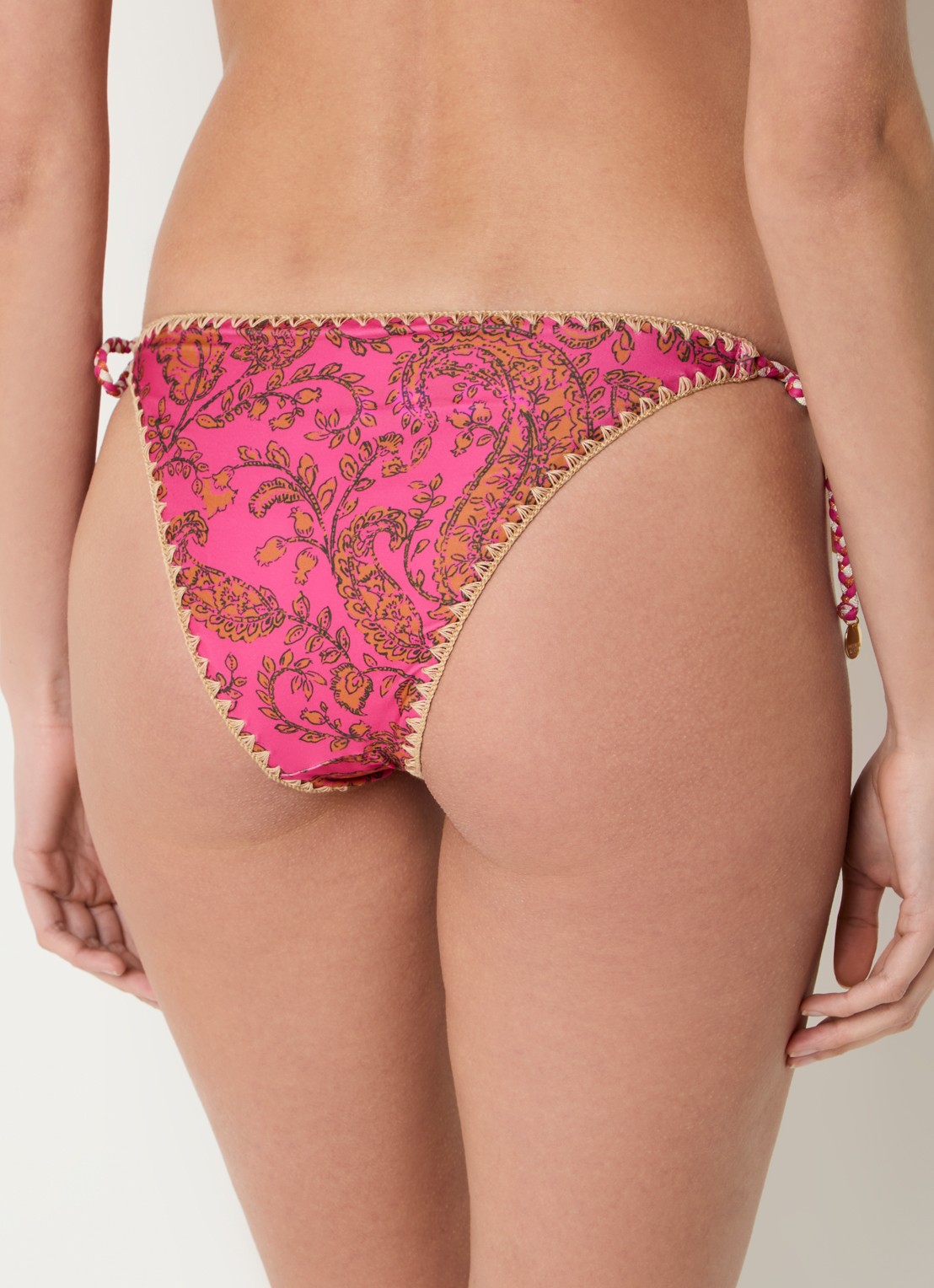 Banana Moon Blika Nassima bikinislip met geknoopt detail - achterkant roze