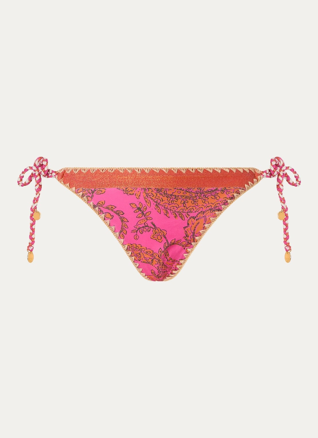 Banana Moon Blika Nassima bikinislip met geknoopt detail - voorkant 2 roze